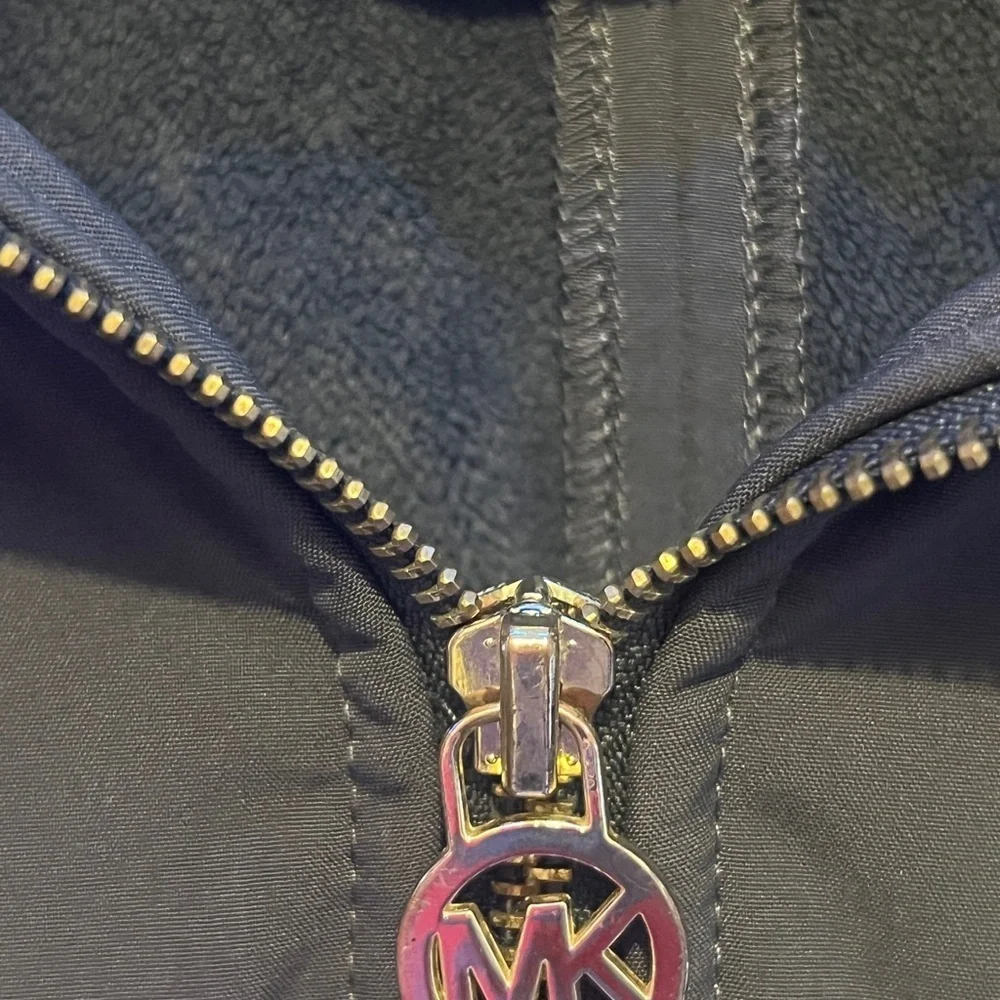 Michael Kors Black Trench Coat with Quilted Insulation